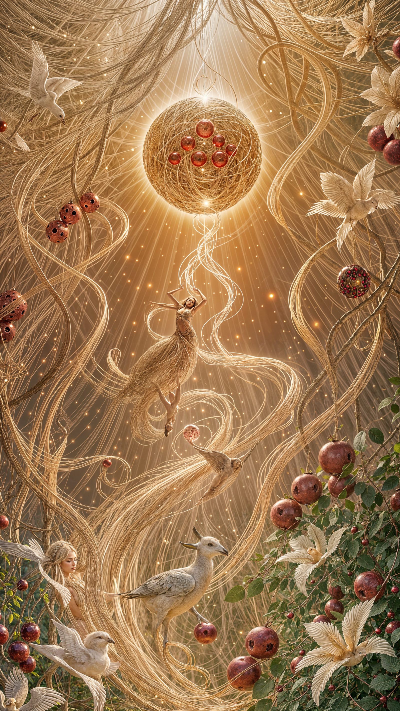 Abstract Light Entity in Mystical Garden