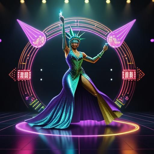 Statue of Liberty Dances on Soul Train Set