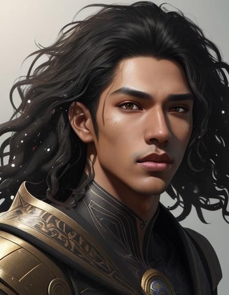 Hyperrealistic Portrait of a Tan-Skinned Man