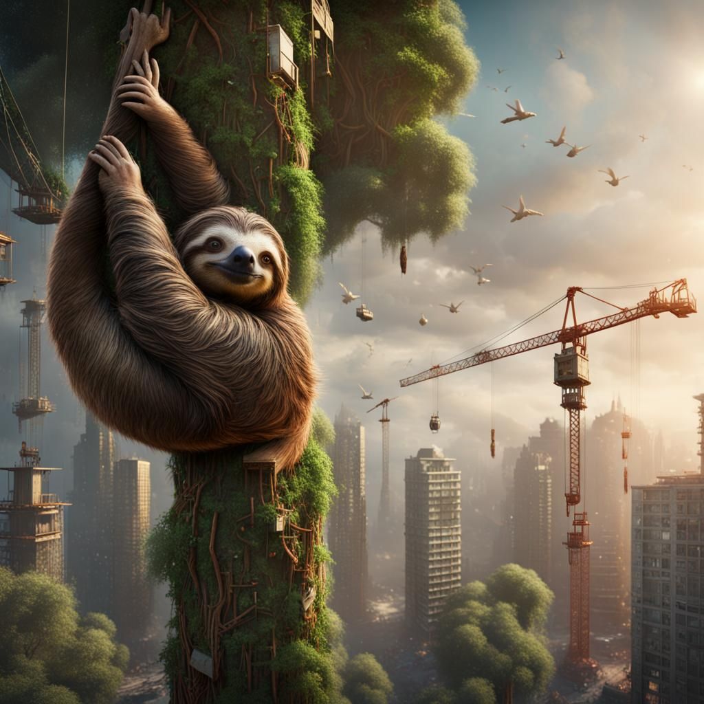 Sloth in Peril: Construction Site Art
