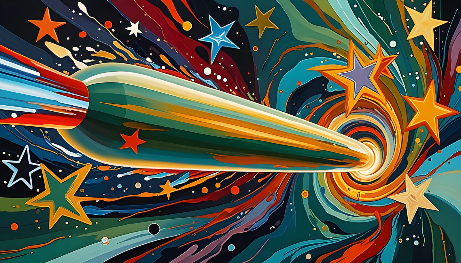 Surreal Avant-Garde Masterpiece in Iridescent Oil