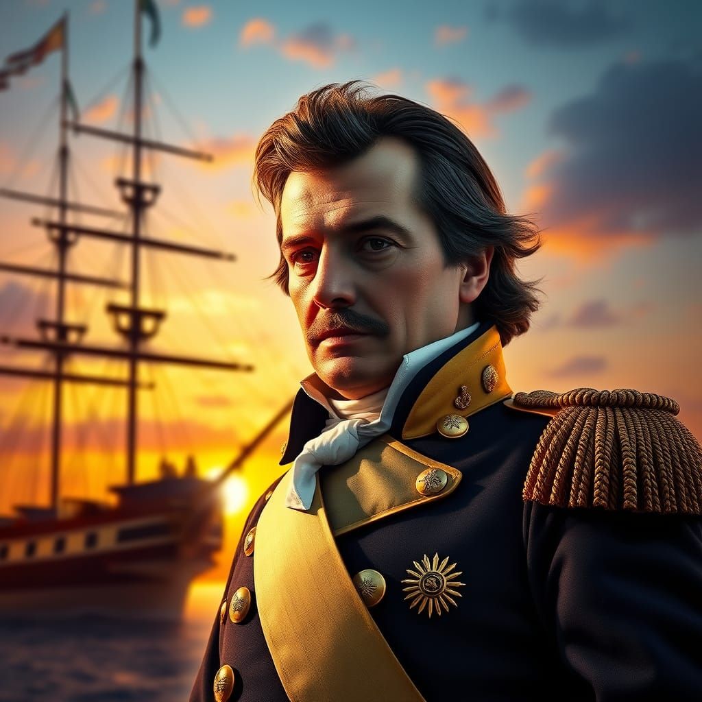 Napoleon's Majestic Cutty Sark Portrait in Hyperrealistic St...