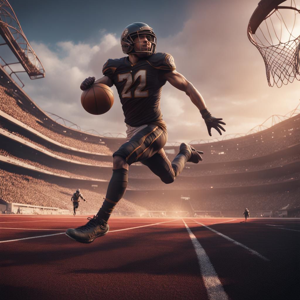 Dynamic Sports Scene in Detailed Matte Painting