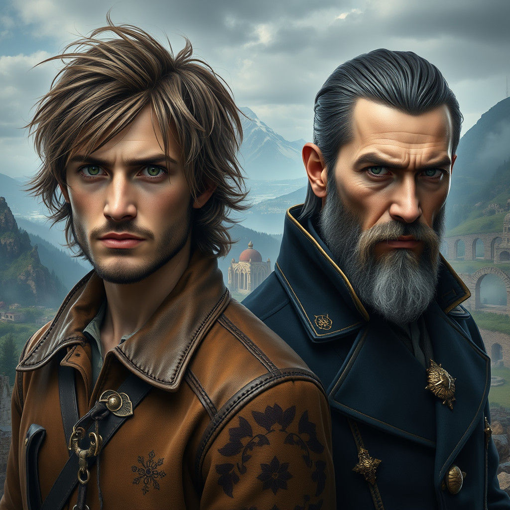 Two Versions of a Man in Detailed Matte Painting