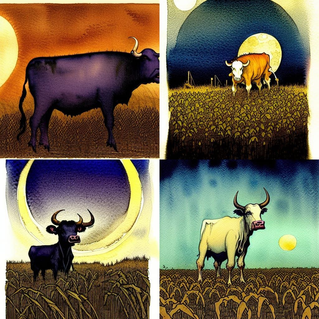 Halloween Scarecrow in Cornfield: Watercolour Painting