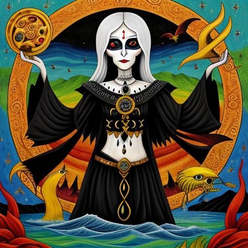 Charon Ferries Soul to Underworld in Folk Art