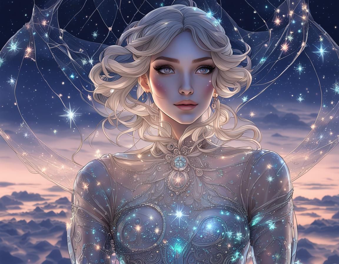 Glass Dress Portrait: 3D Anime Art