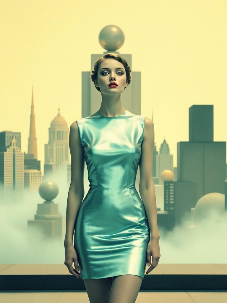 Swedish Pin-Up in Surrealist Geometric Style