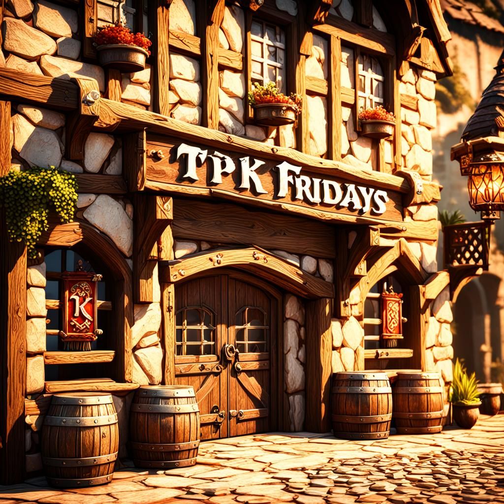 Medieval Tavern Sign for TPK Fridays in 3D