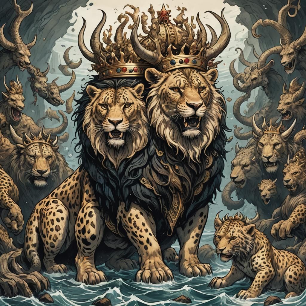 Seven-Headed Beast Rises from the Sea