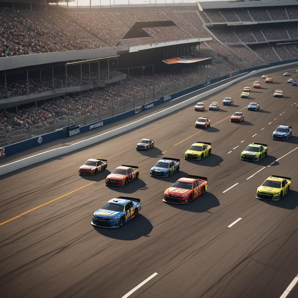 Intricately Detailed NASCAR Race in 3D