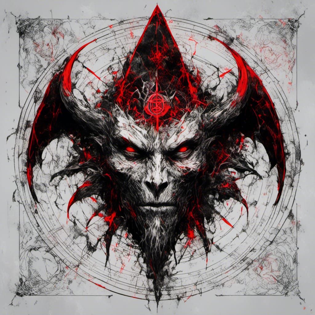 Ominous Demon Sigil with Occult Symbols