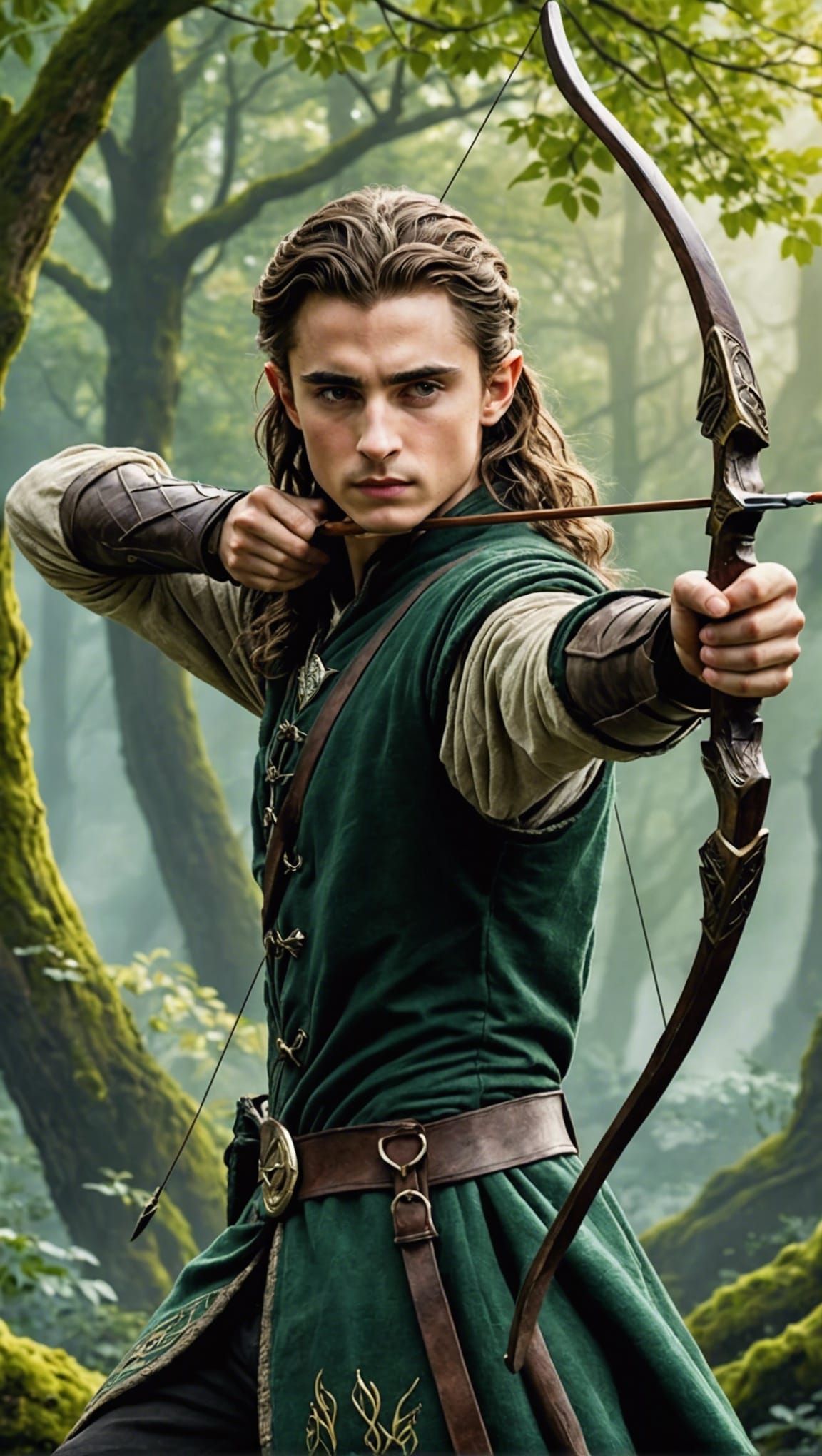 Timothée Chalamet as Legolas in Watercolor Art