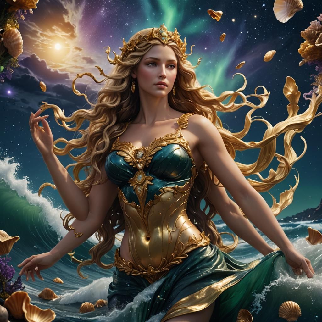 Aphrodite Rising: Hyper-Realistic Digital Matte Painting