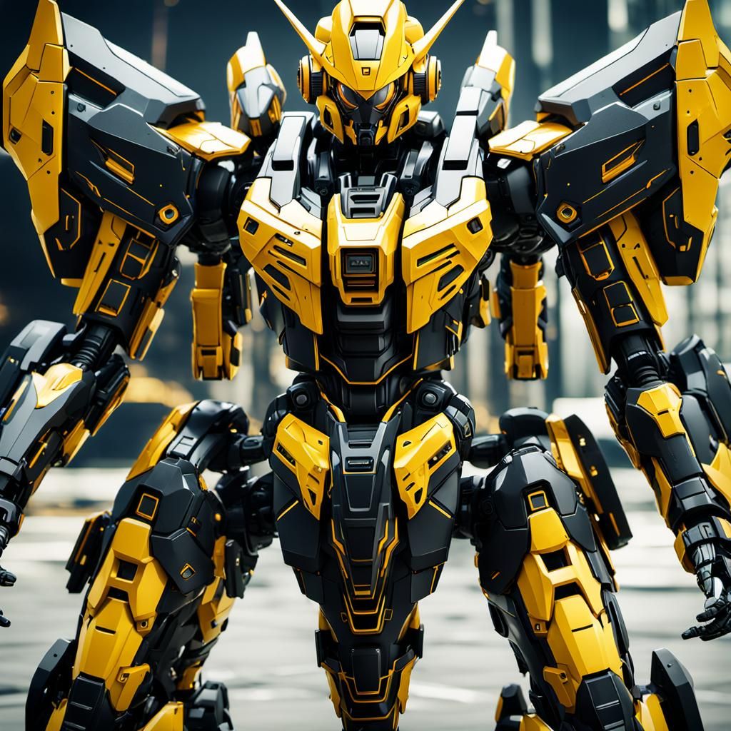 Futuristic Female Gundam Mech Suit: Detailed Matte Painting