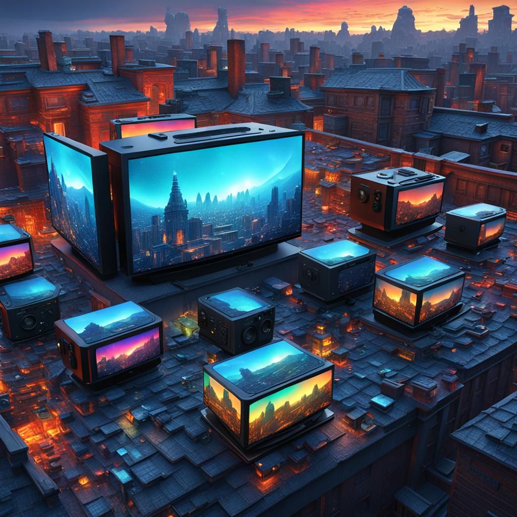 Mandelbulb TVs Display Glowing Hands: Digital Art