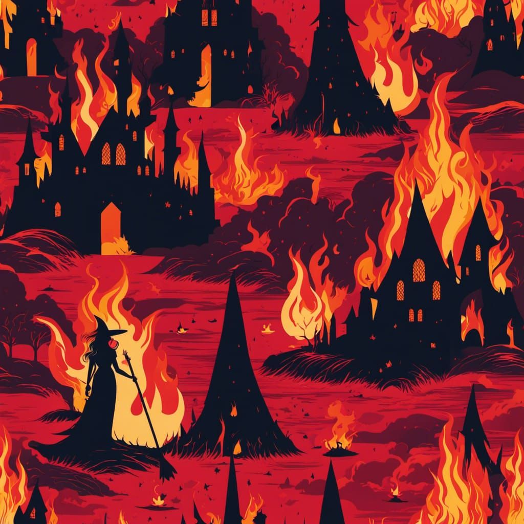 Minimalist Witches Burning in Hellfire Studio Photo