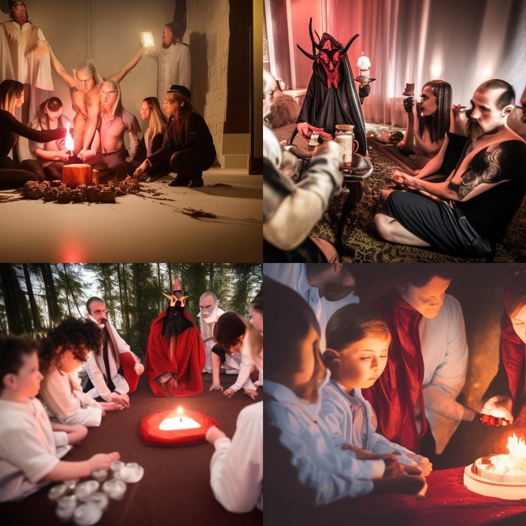 Eerie Ritual Scene in Professional Photography Style