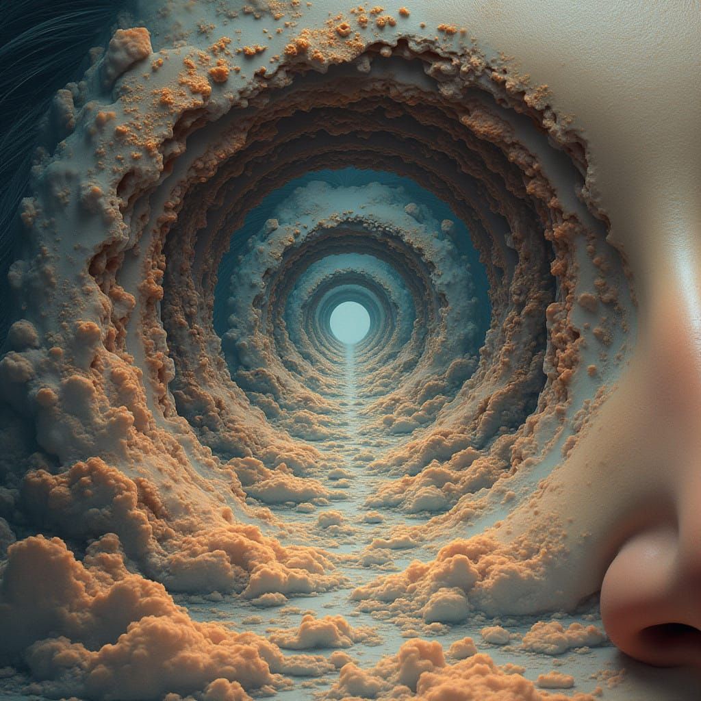 Surreal Infinity Face in Abstract Hyperdetailed Escher-Style...