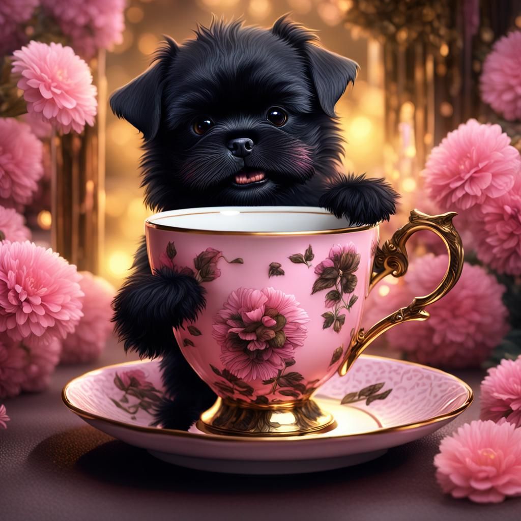 Cute affenpinscher baby dog puppy