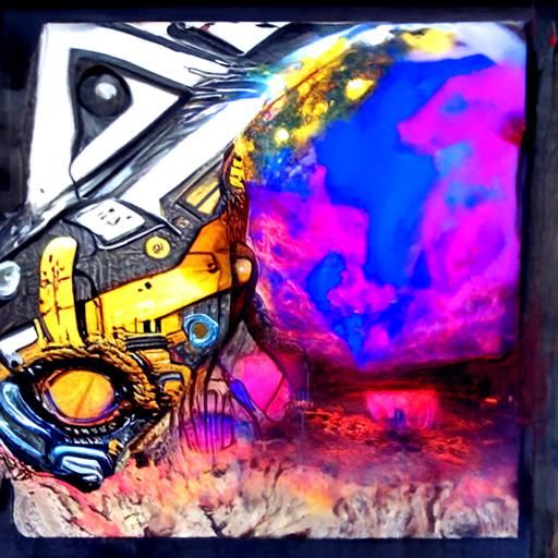 Cosmic Borderlands: Holographic Astral Illustration