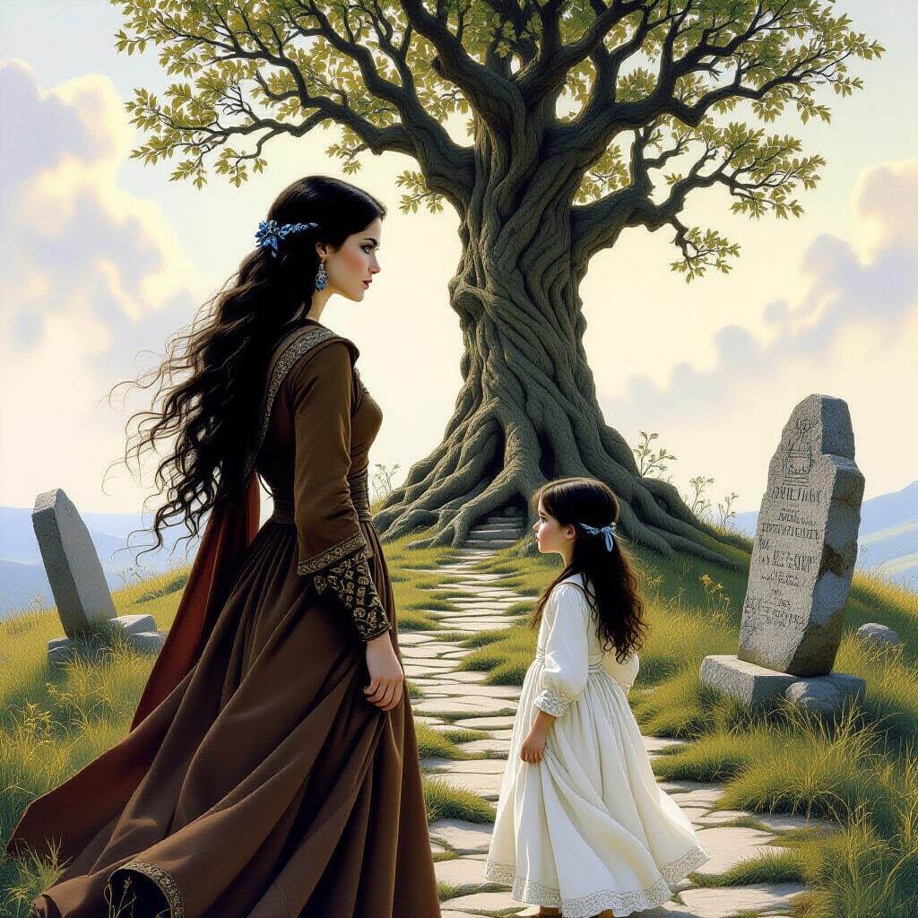 Mystical Tree of Life in Ancient Stone Circle