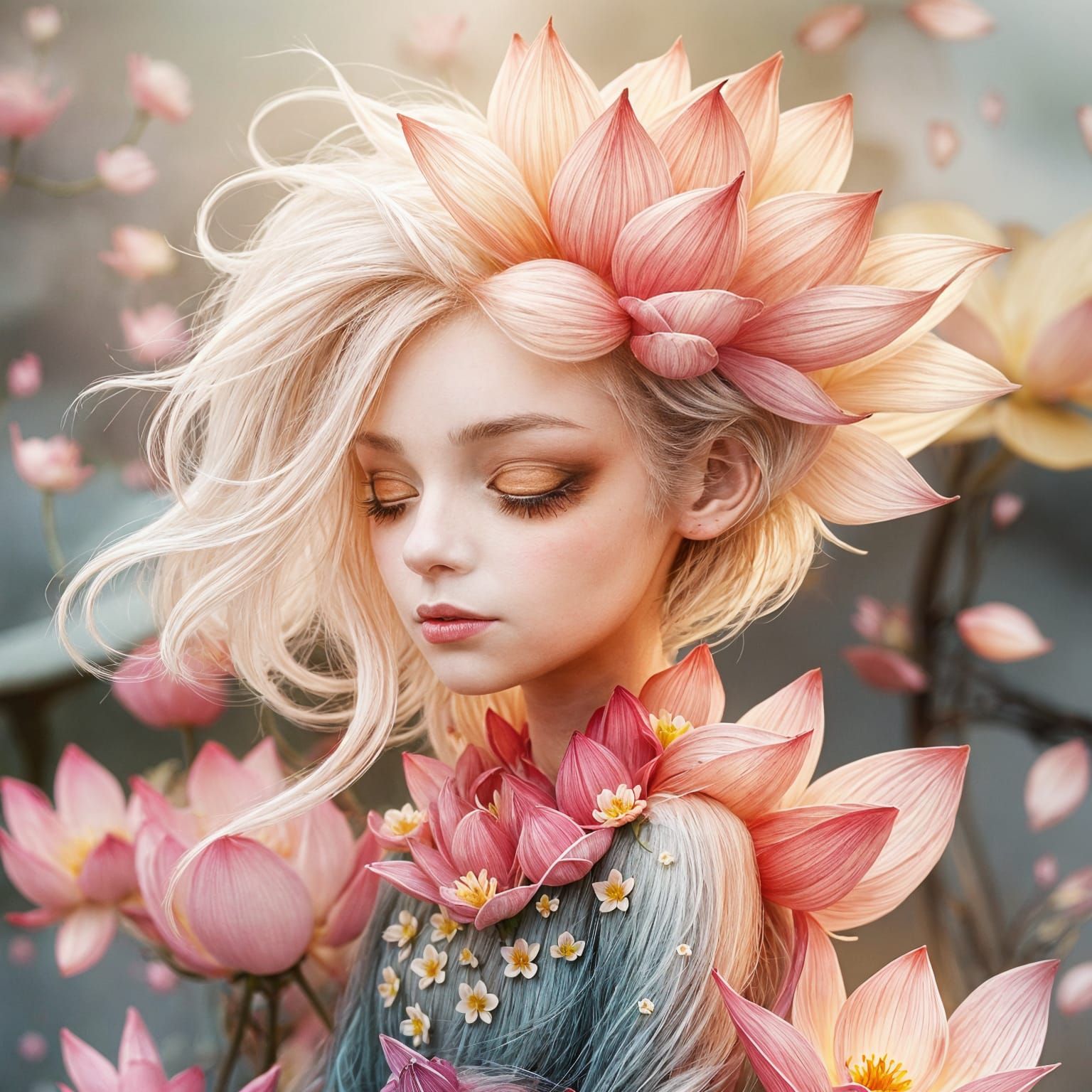 Lotus Goddess in Double Exposure