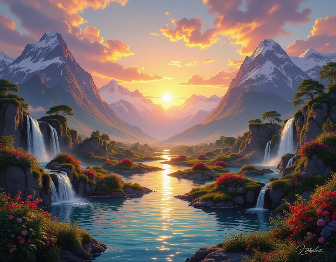 Epic Utopian Landscape Digital Matte Painting