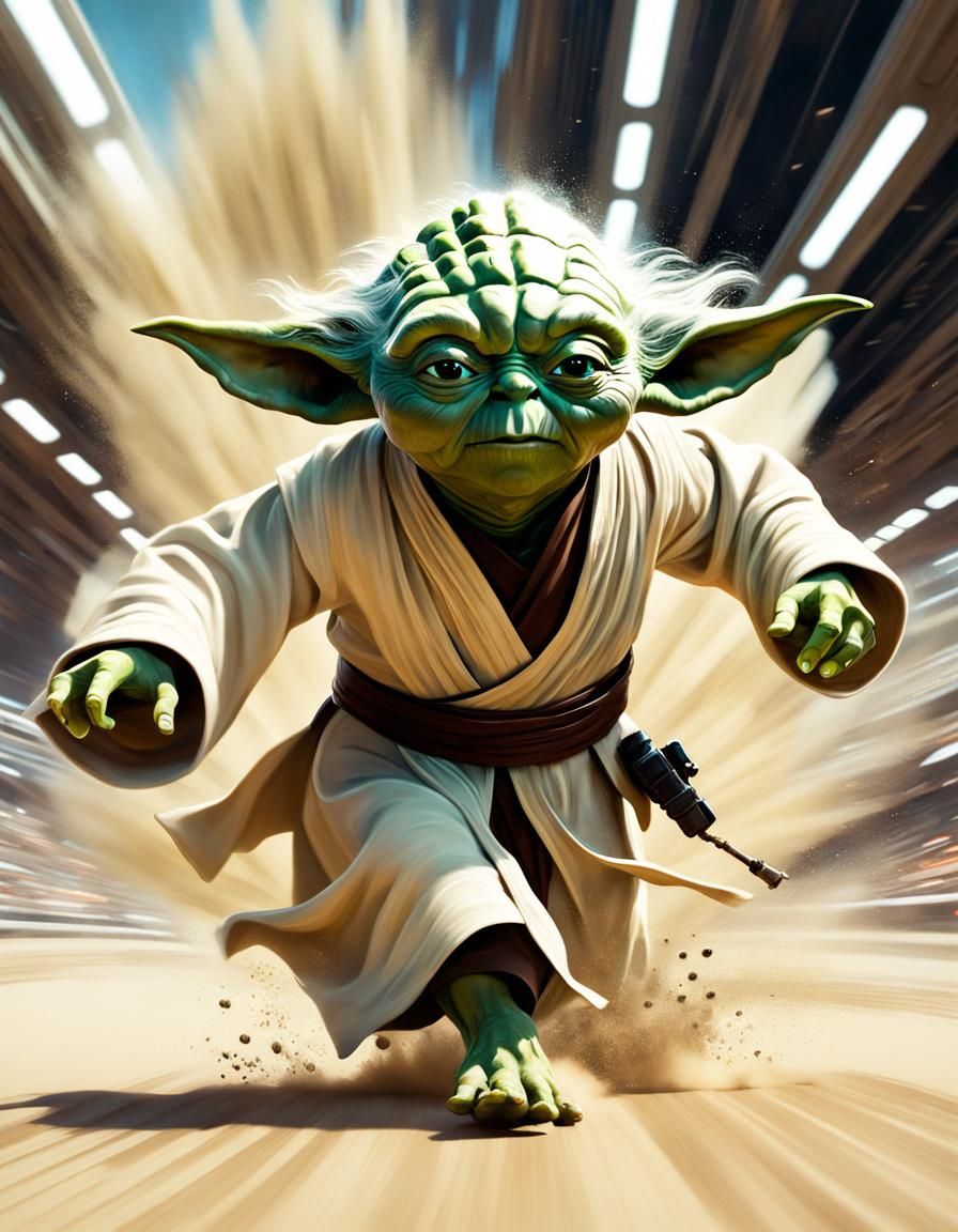 Yoda Runs at Insane Speed: 3D Digital Art