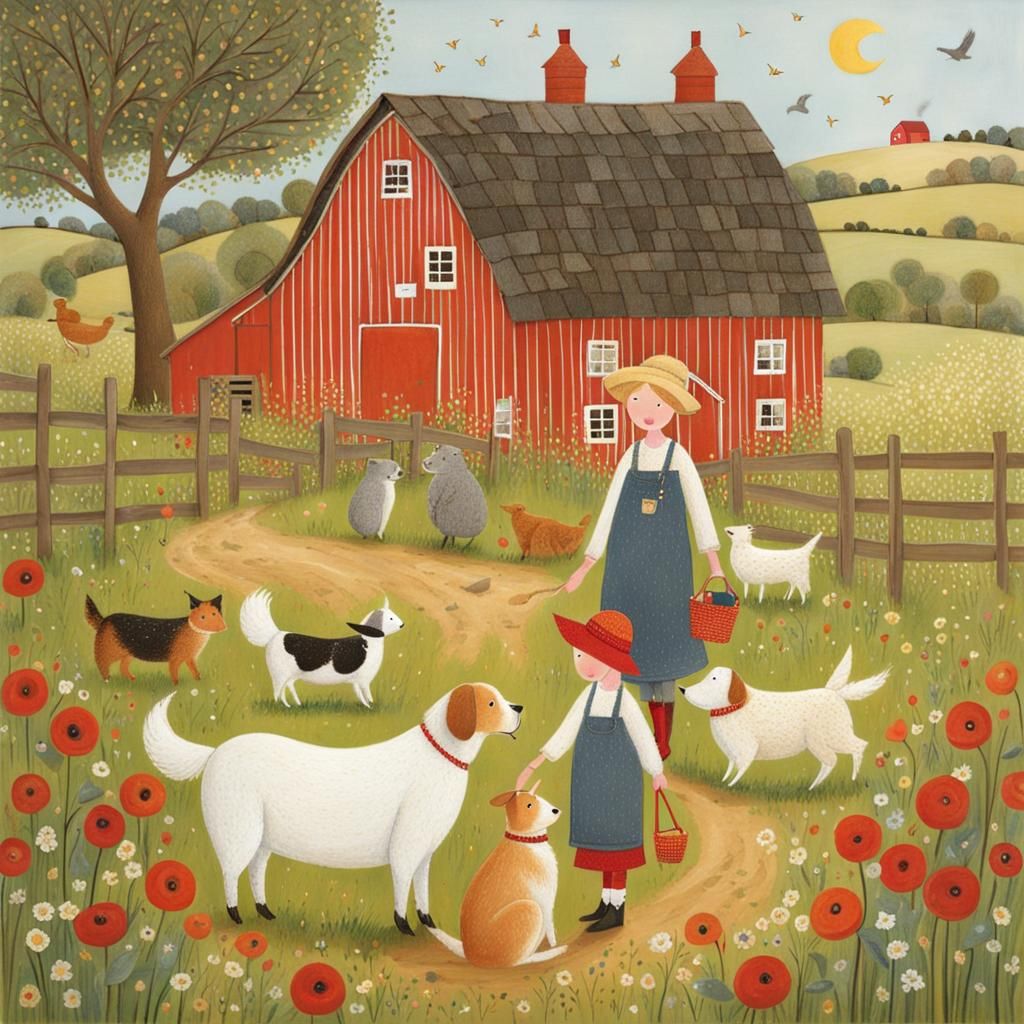 Mrs. Boot's Farm: A Heartwarming Children's Illustration