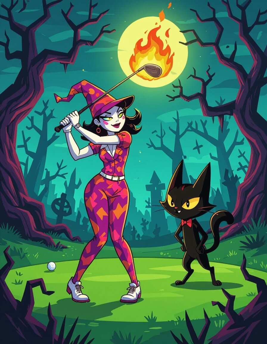 Stolas and Blitzø Play Golf in Hell