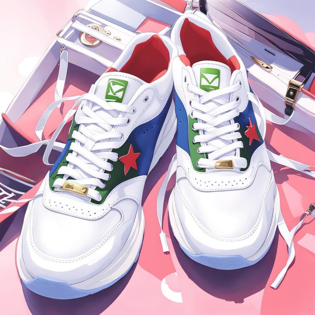 White Sneakers in Anime Key Visual Style