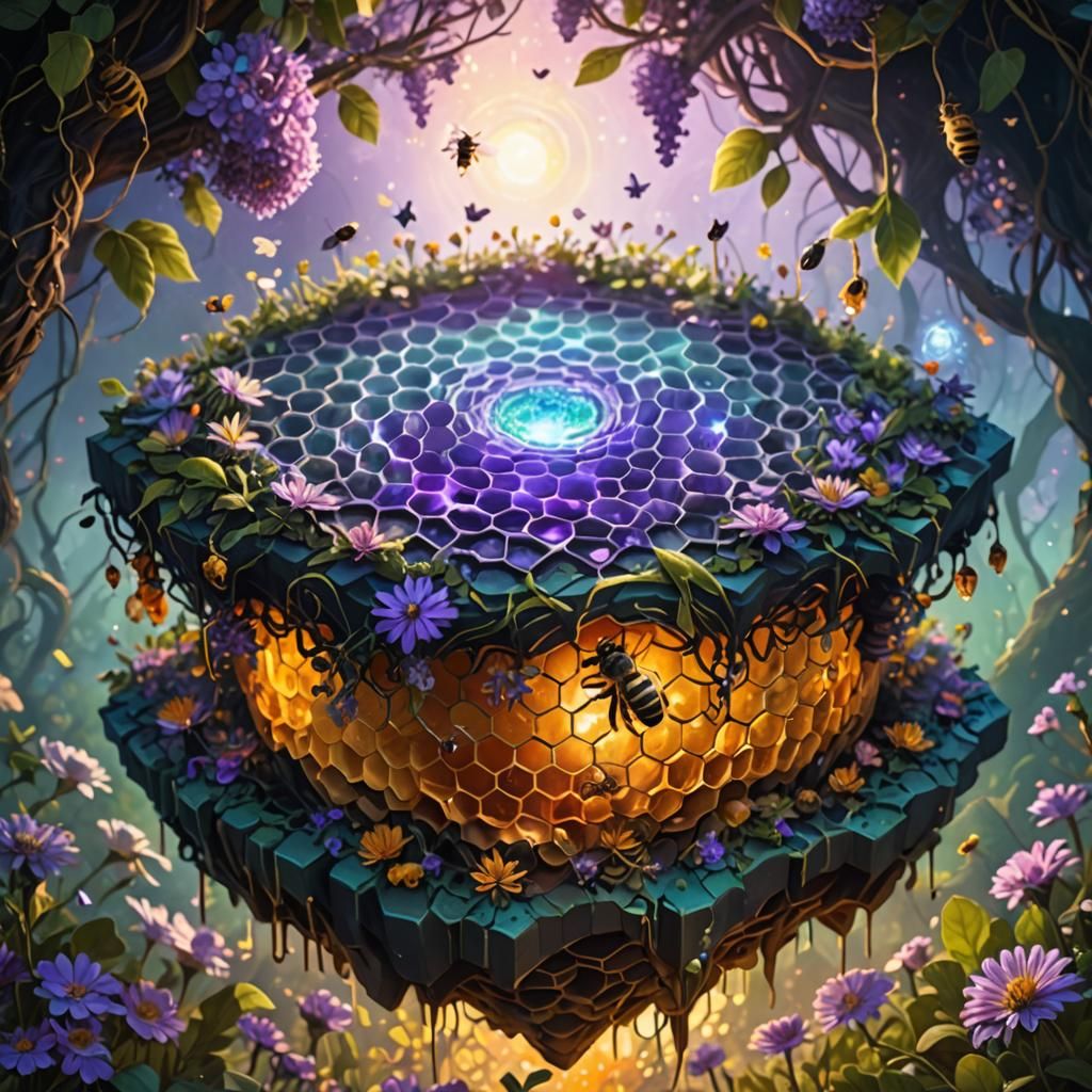 Magic Potions Glow Inside Honeycomb Beehive