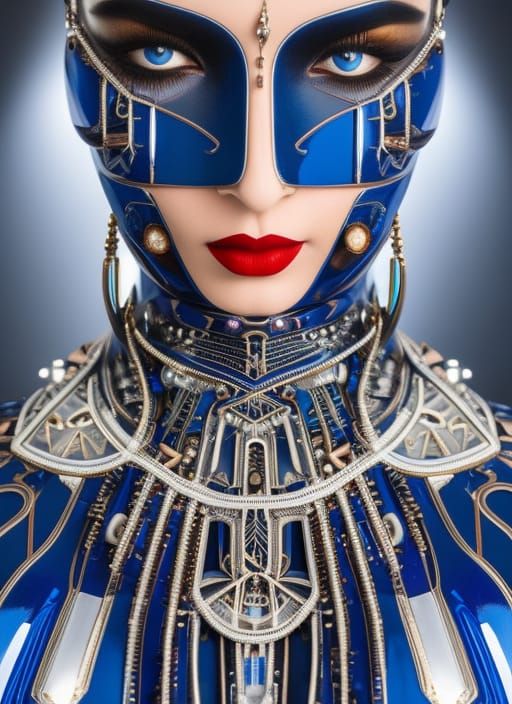 Art Deco Cyborg with Fractal Symmetry