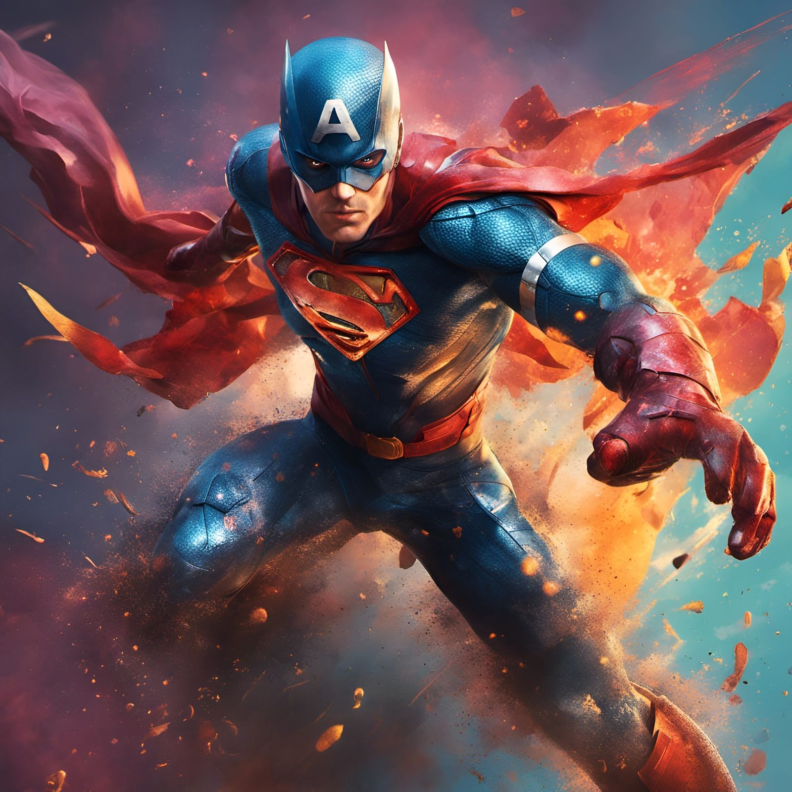 Hyperrealistic Superheroes in Dramatic Splash Art Style