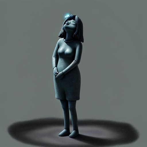 The figure's eyes are closed, suggesting that they are sleep...