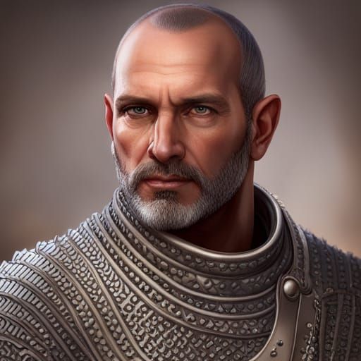 Arab Mercenary Portrait in Medieval Style