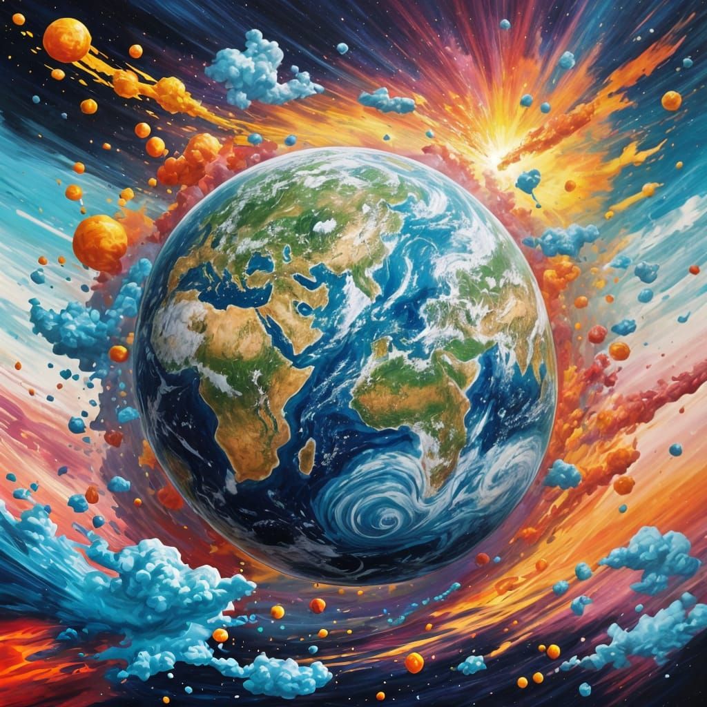 Vibrant Graffiti Art: Earth from Space