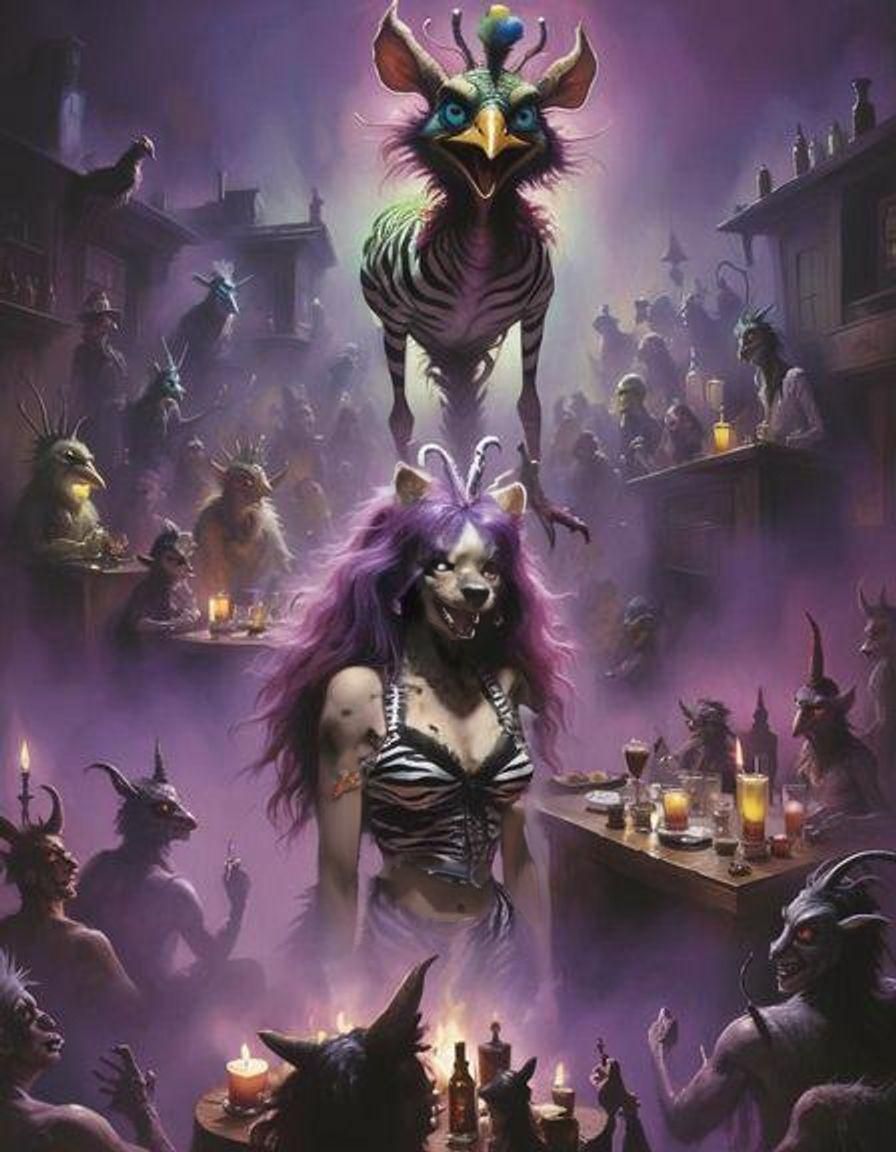 Furry Hyena Saunters Through Psychedelic Hellscape