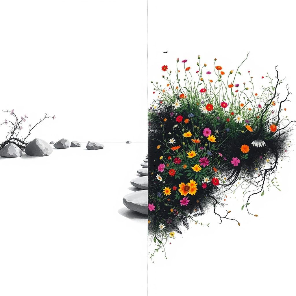 Zen Garden: Order Meets Chaos in Abstract Art