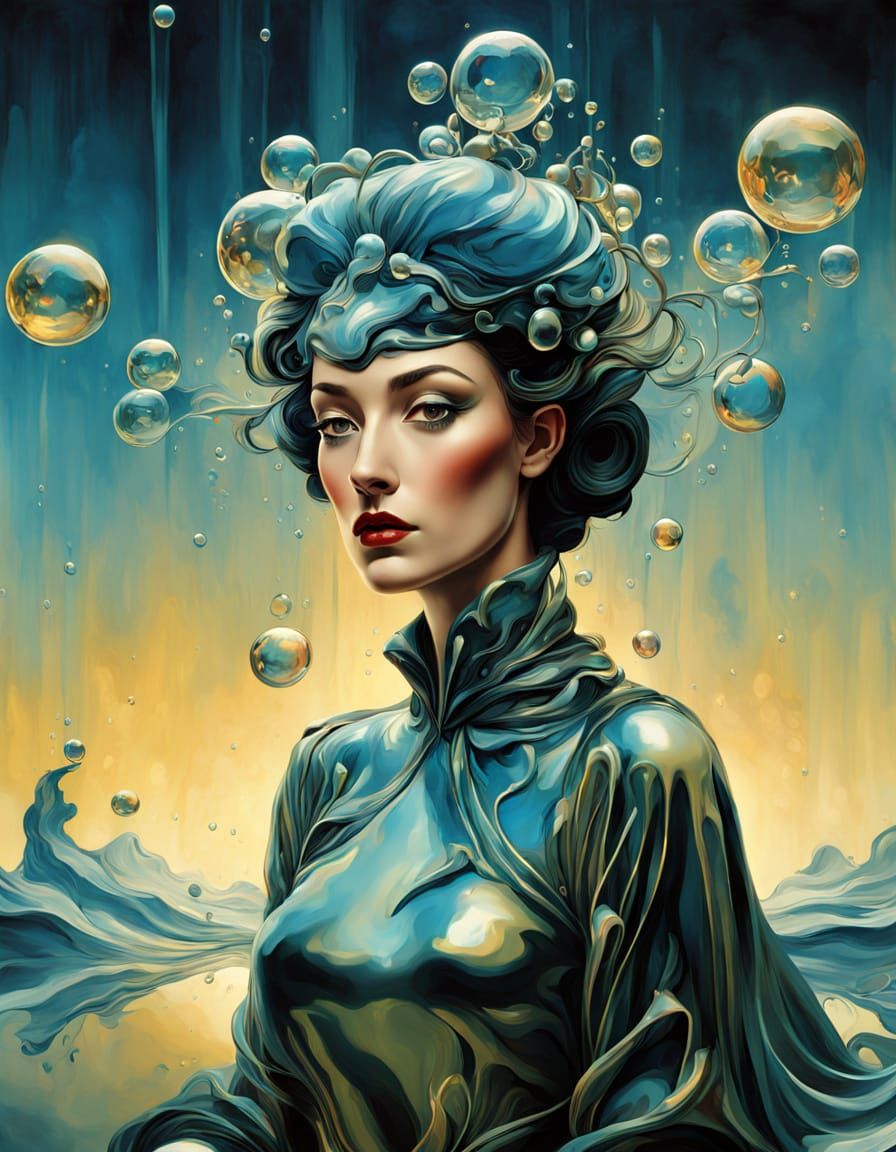 Surreal Liquid Goddess in Soft Focus