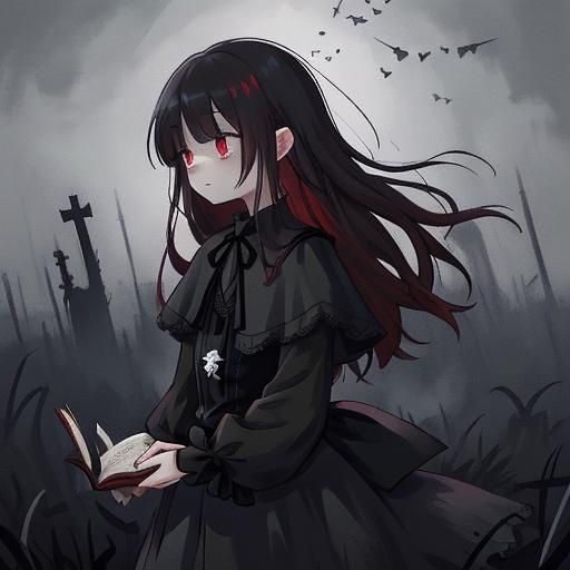 Misa Amane in Gothic Anime Style