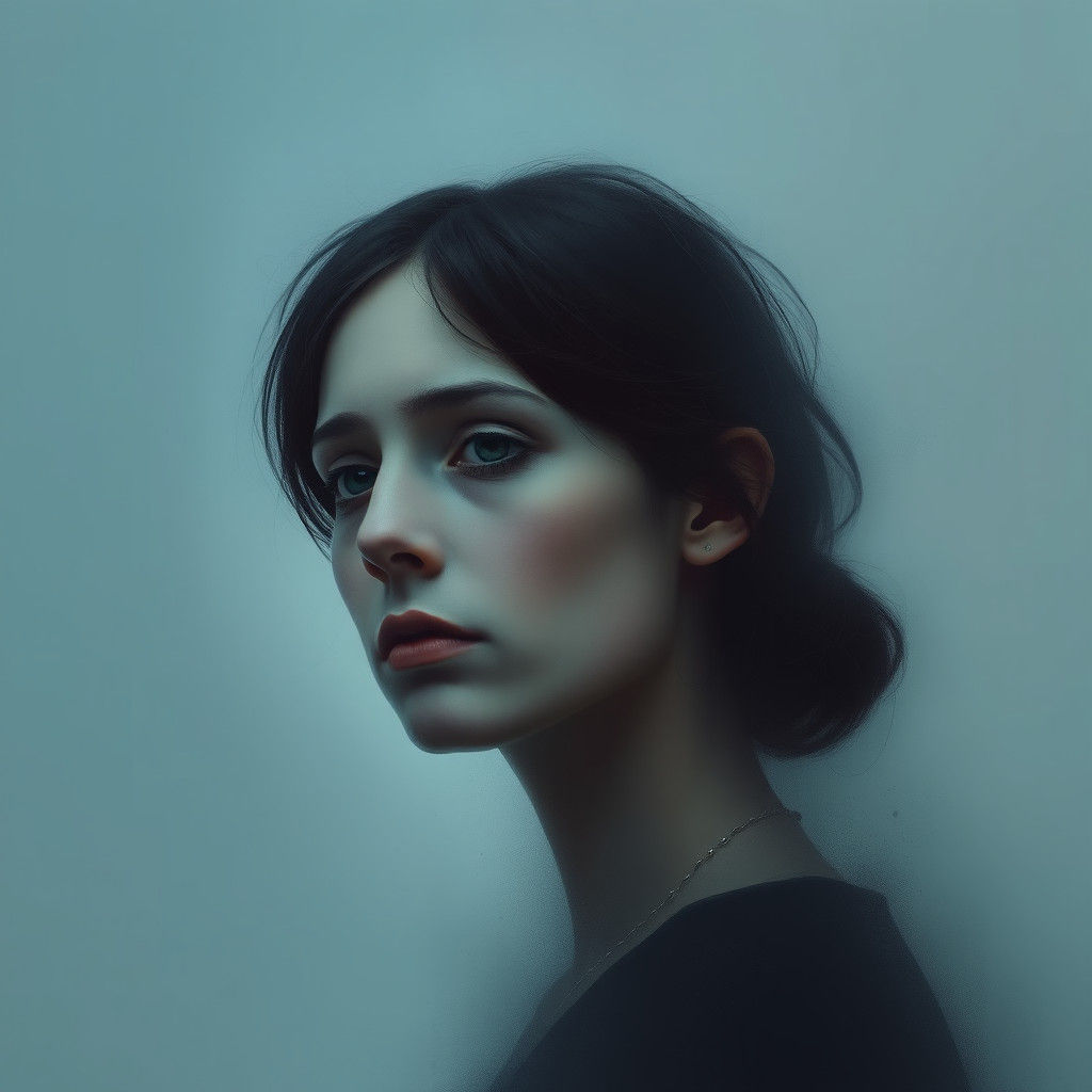 Introspective Woman in Ethereal Glow