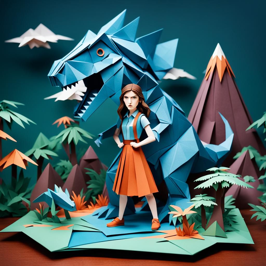 Kirigami Anna Kendrick in Prehistoric Lost World