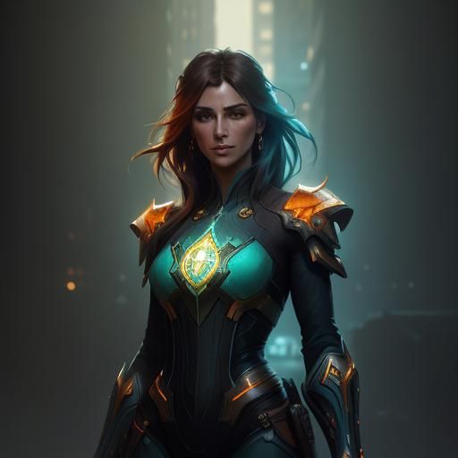 Elegant Woman in Art Nouveau Style