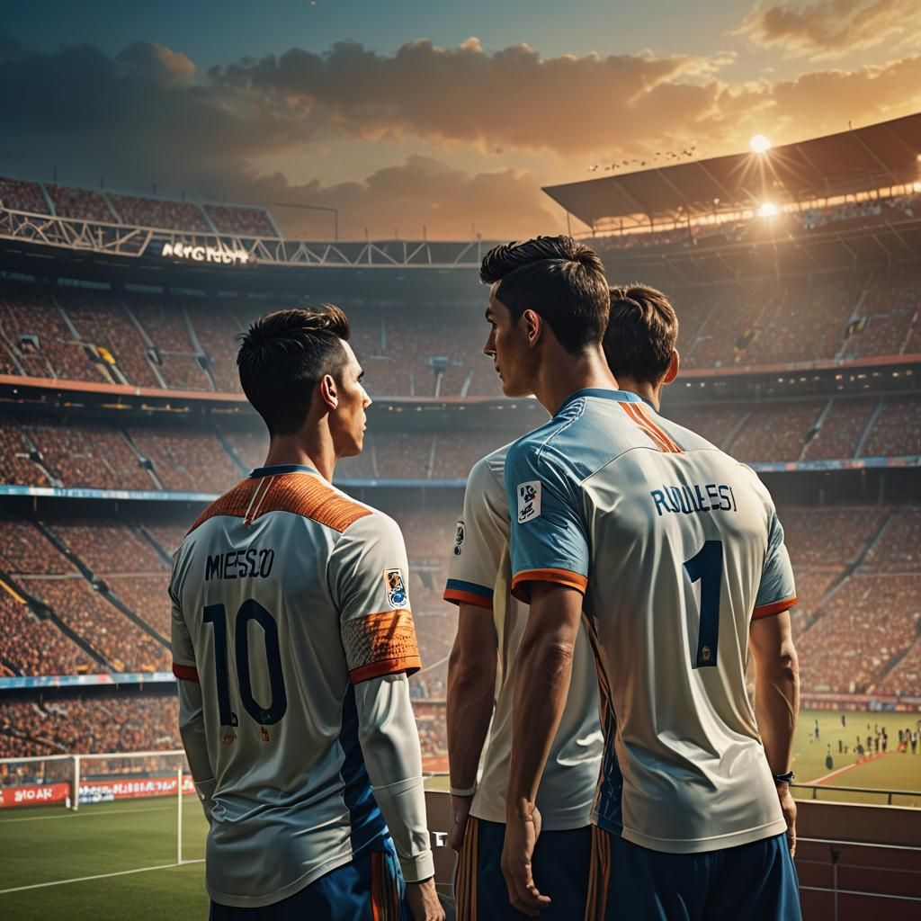 Ronaldo and Messi in Fantasy Soccer Stadium
