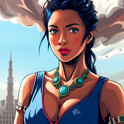 Goddess of Ice and Fire: Hyperrealistic Digital Art