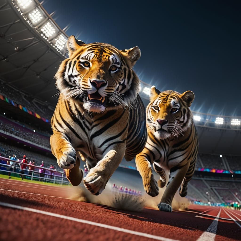 Wild Animals Compete in Olympic 100m Race
