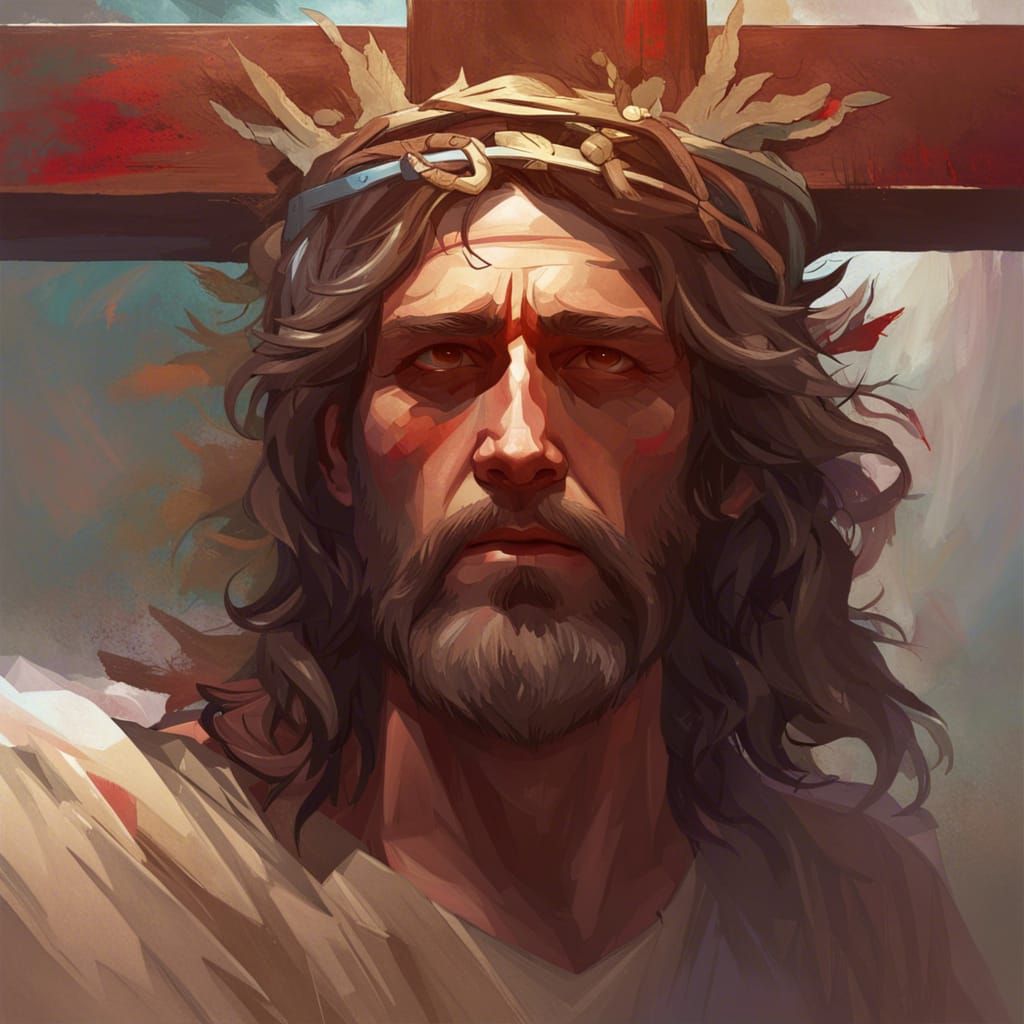 Christ Nailed to Cross: Hyperdetailed Concept Art