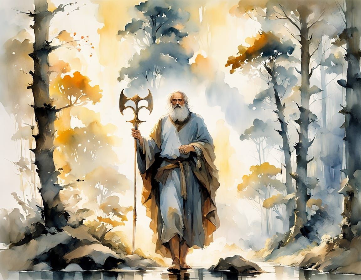 Celtic Warrior in Forest Glade